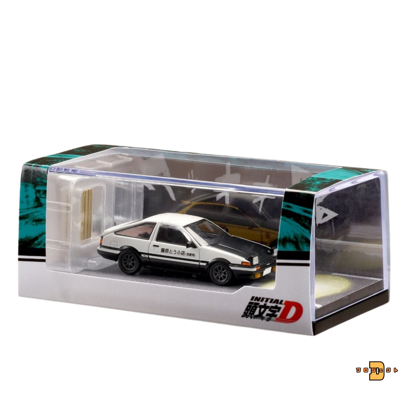 Hobby Japan 1:64 Toyota Sprinter Trueno GT APEX (AE86) Initial D Project D Open Headlight w/4A-GE 5valve Display Model (Diecast Car)